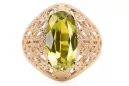 Vintage Ring Yellow Peridot 14K Yellow gold vrc074y